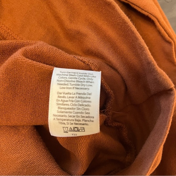 Time and Tru Women's Rust Ruffle Long Sleeve Sweatshirt Blouse Size Small - Picture 8 of 11